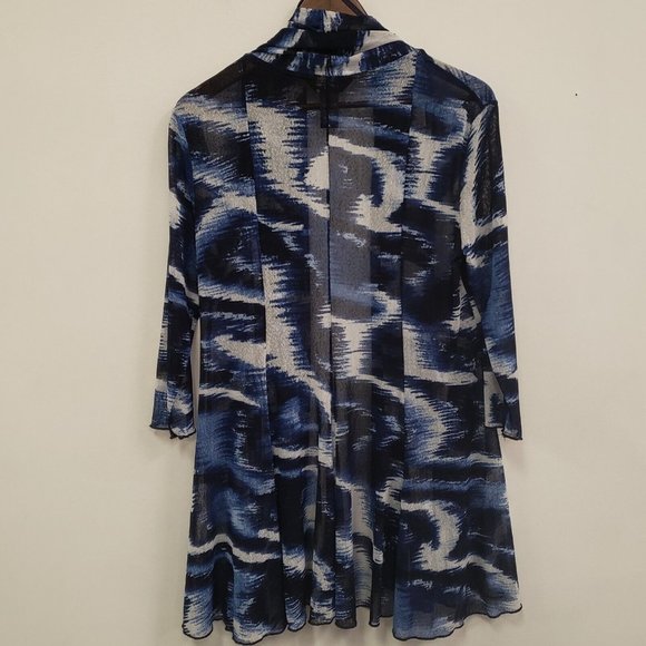 Ali Miles Navy and White Abstract Cardigan - Picture 2 of 9